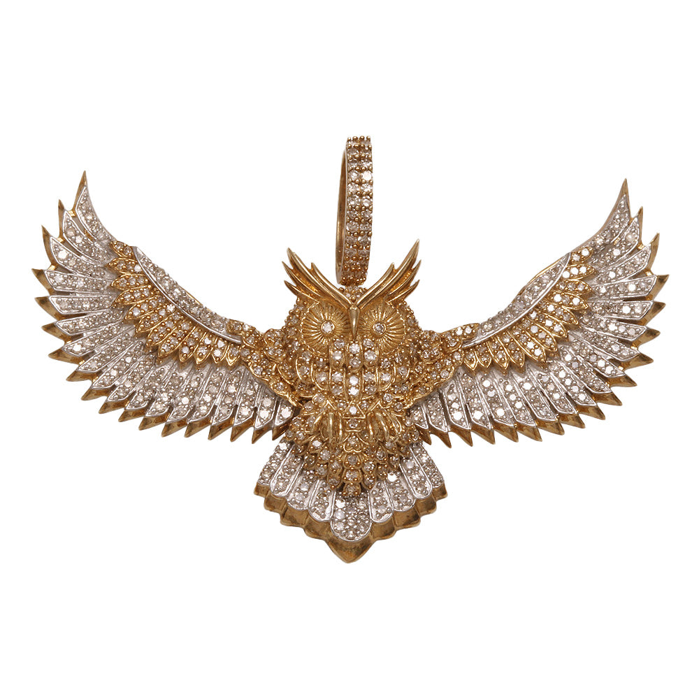 Dije de diseño búho con diamantes