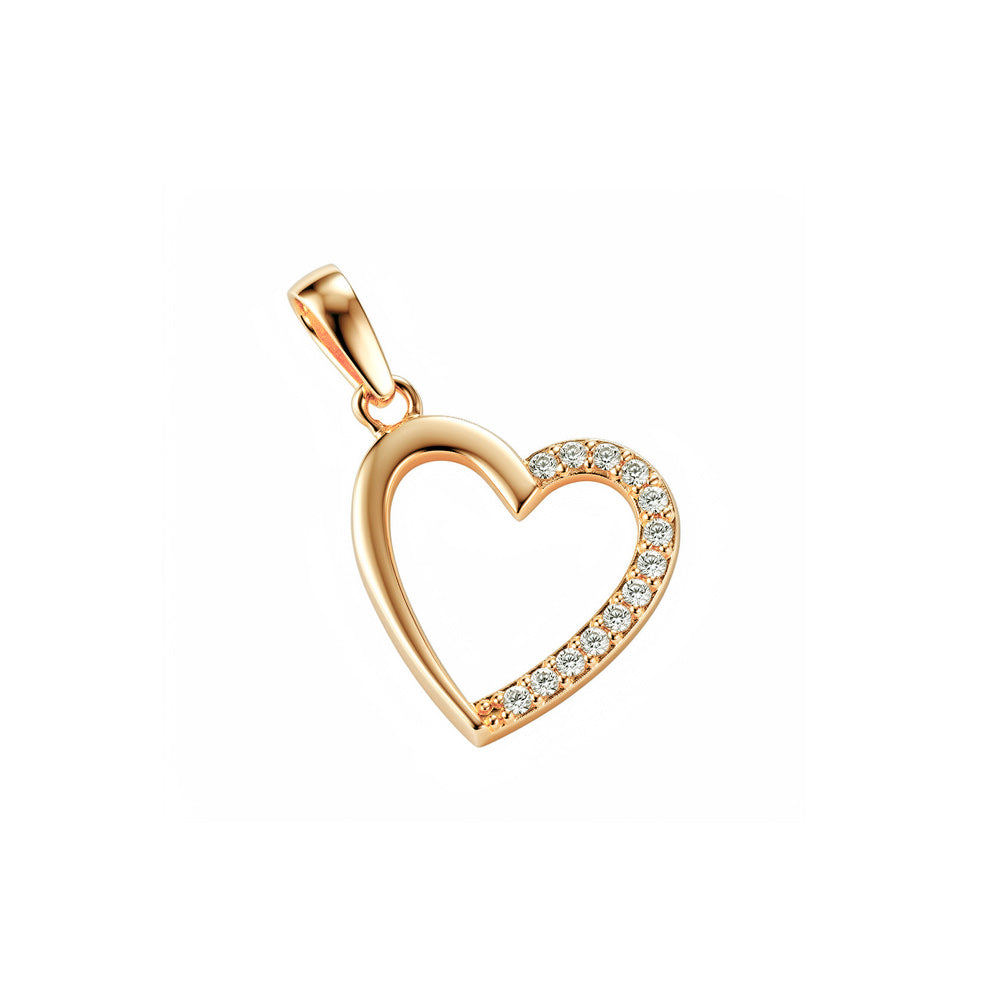 Dije diseño corazón con circonia