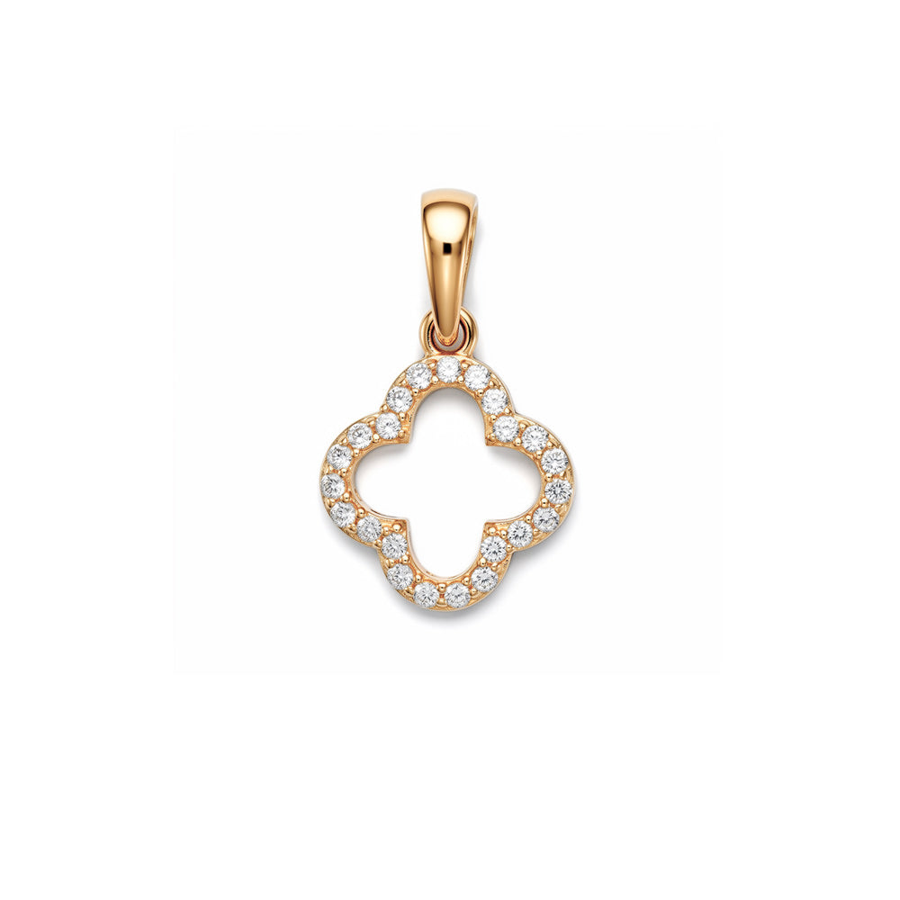 Dije trébol de cuatro hojas con circonia