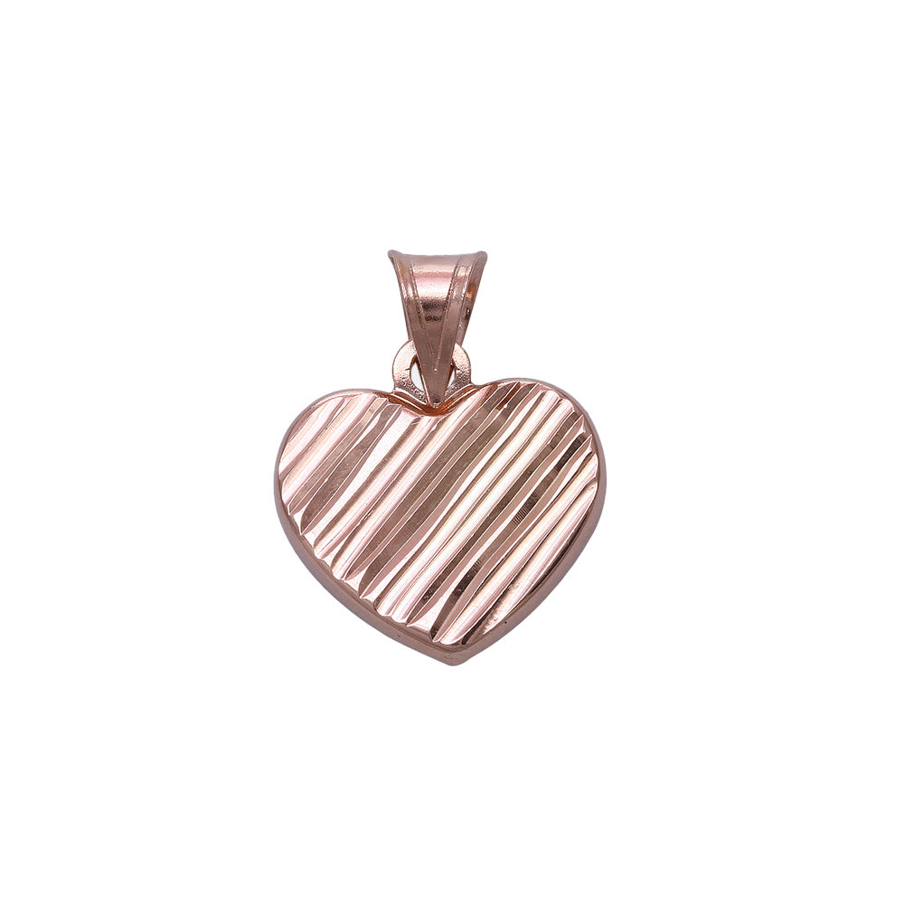 Dije diseño corazón con líneas diamantadas