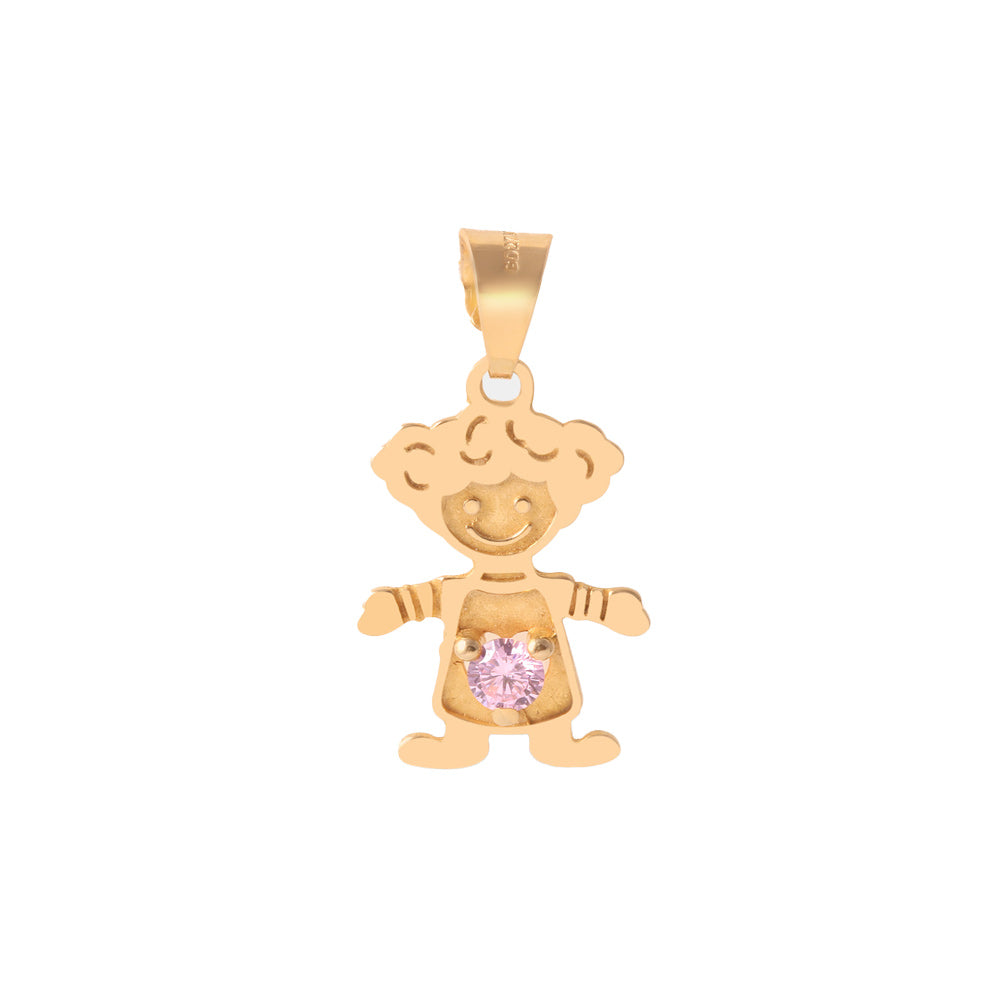 Dijediseño niña con circonia rosa