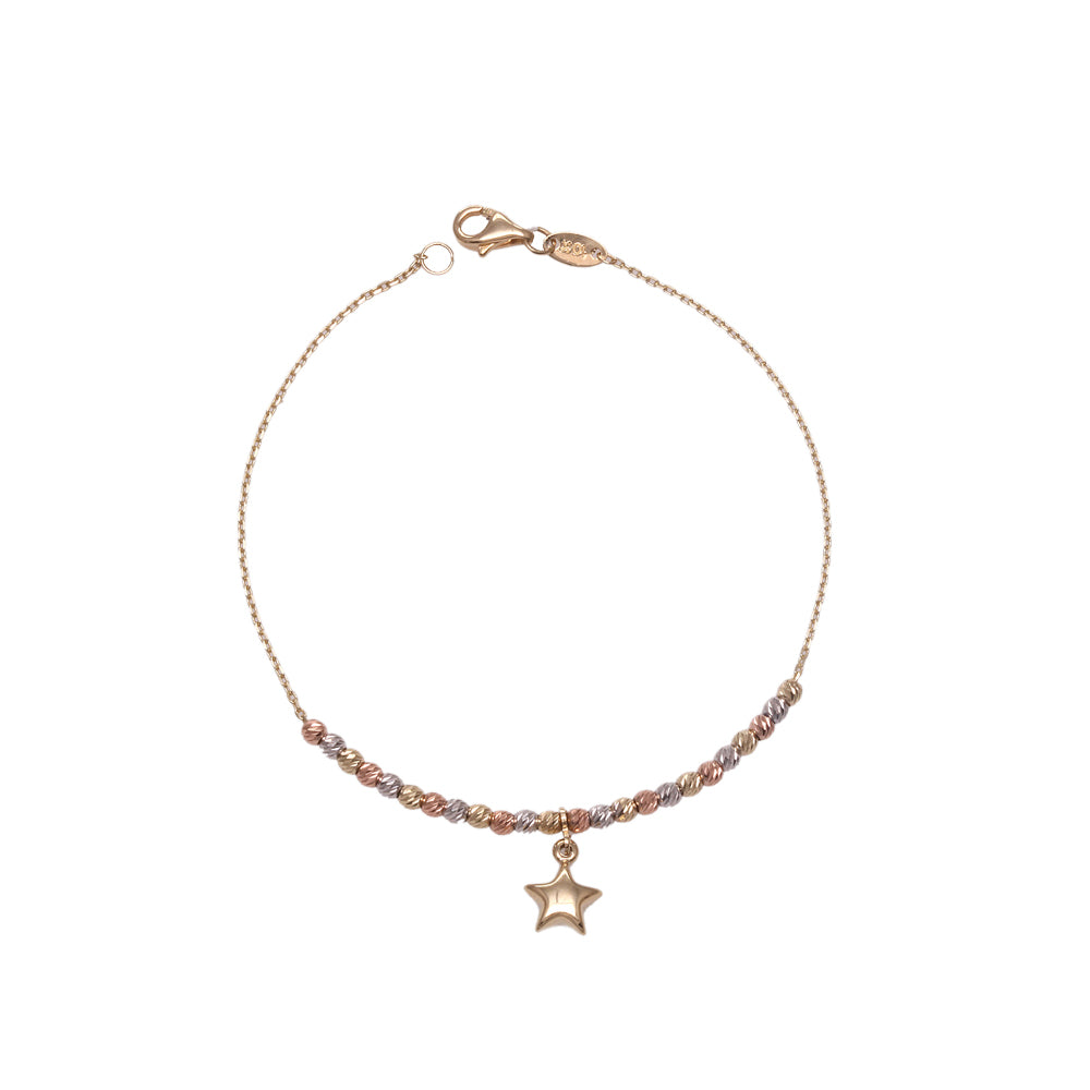 Pulsera con diseño aros y dije de estrella