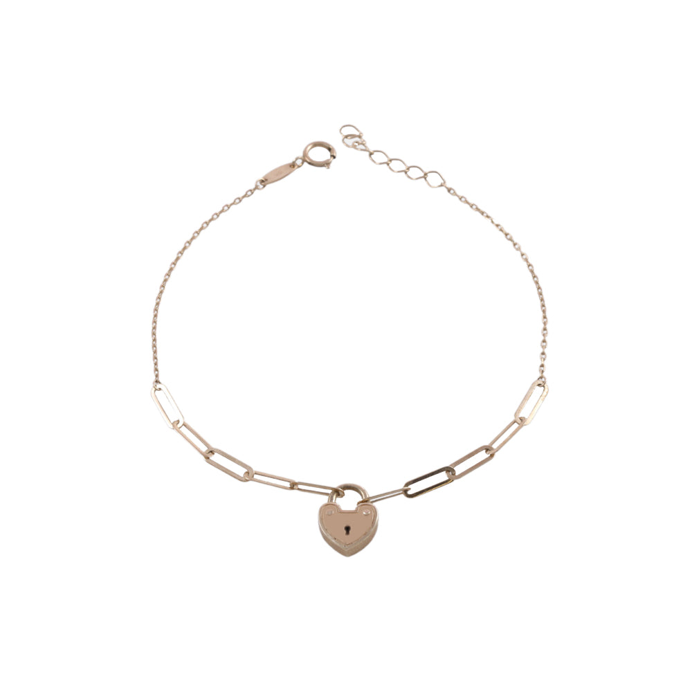 Pulsera con dije de diseño de candado corazón