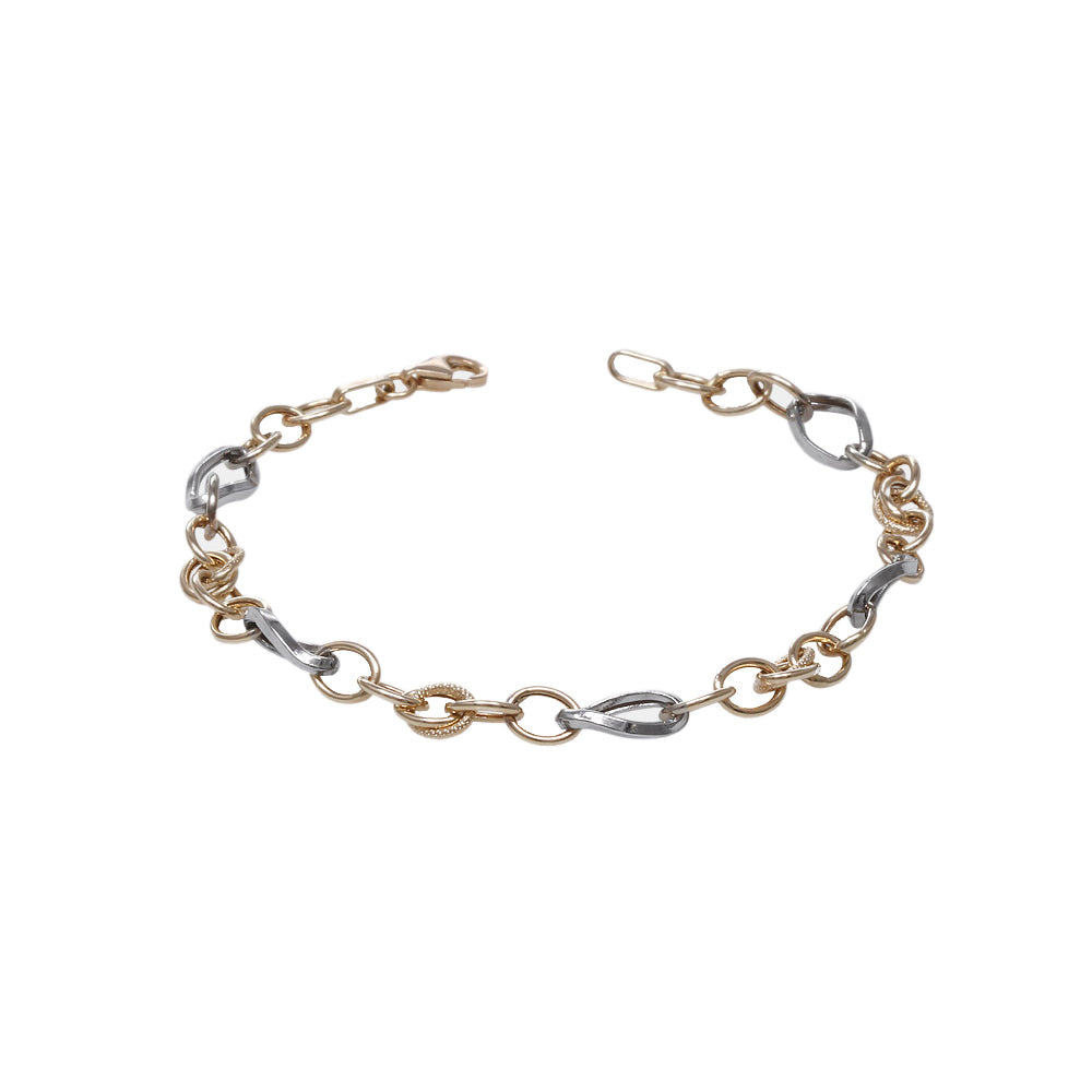 Pulsera con diseño de eslabones combinados