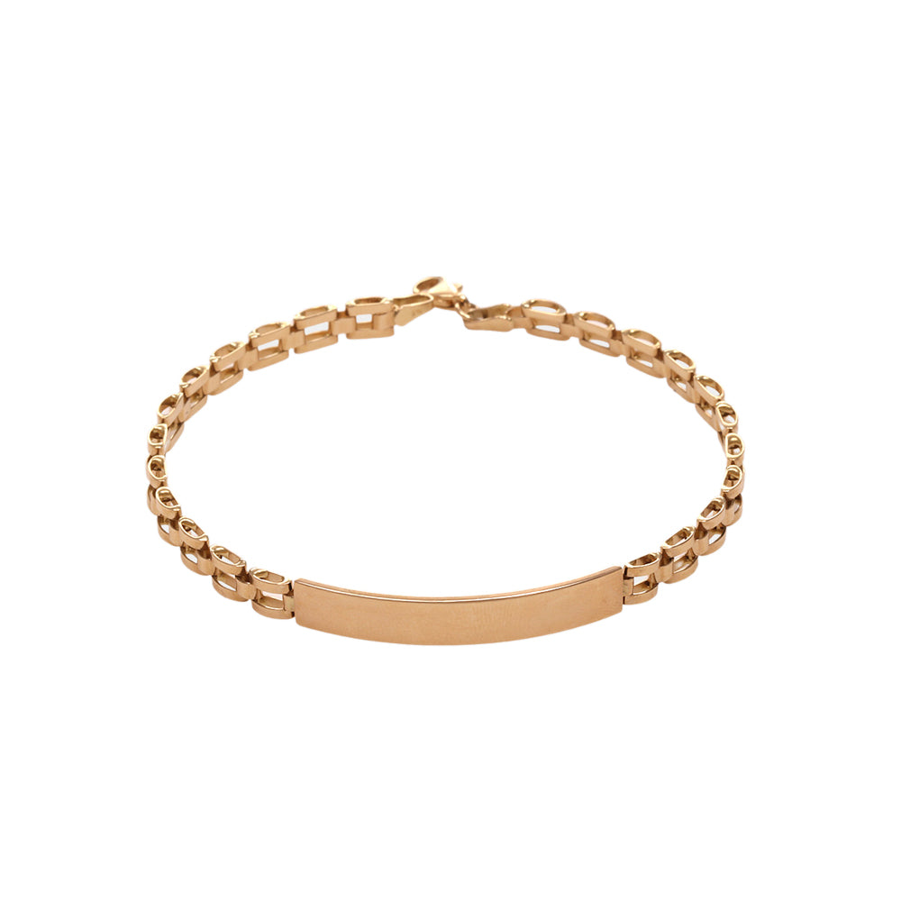 Esclava estilo clásico tejido pantera con placa