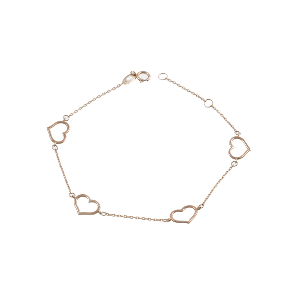 Pulsera con dijes de diseño de corazones
