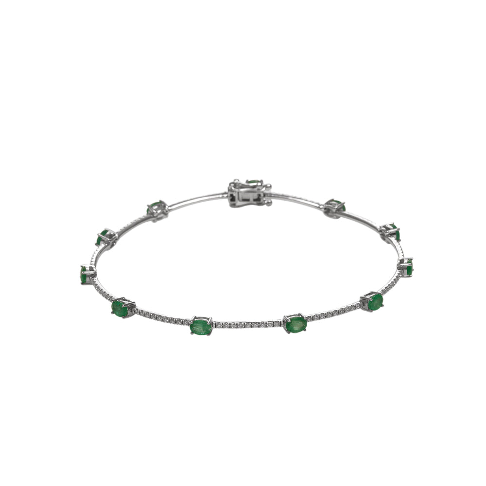 Brazalete con esmeralda y diamantes