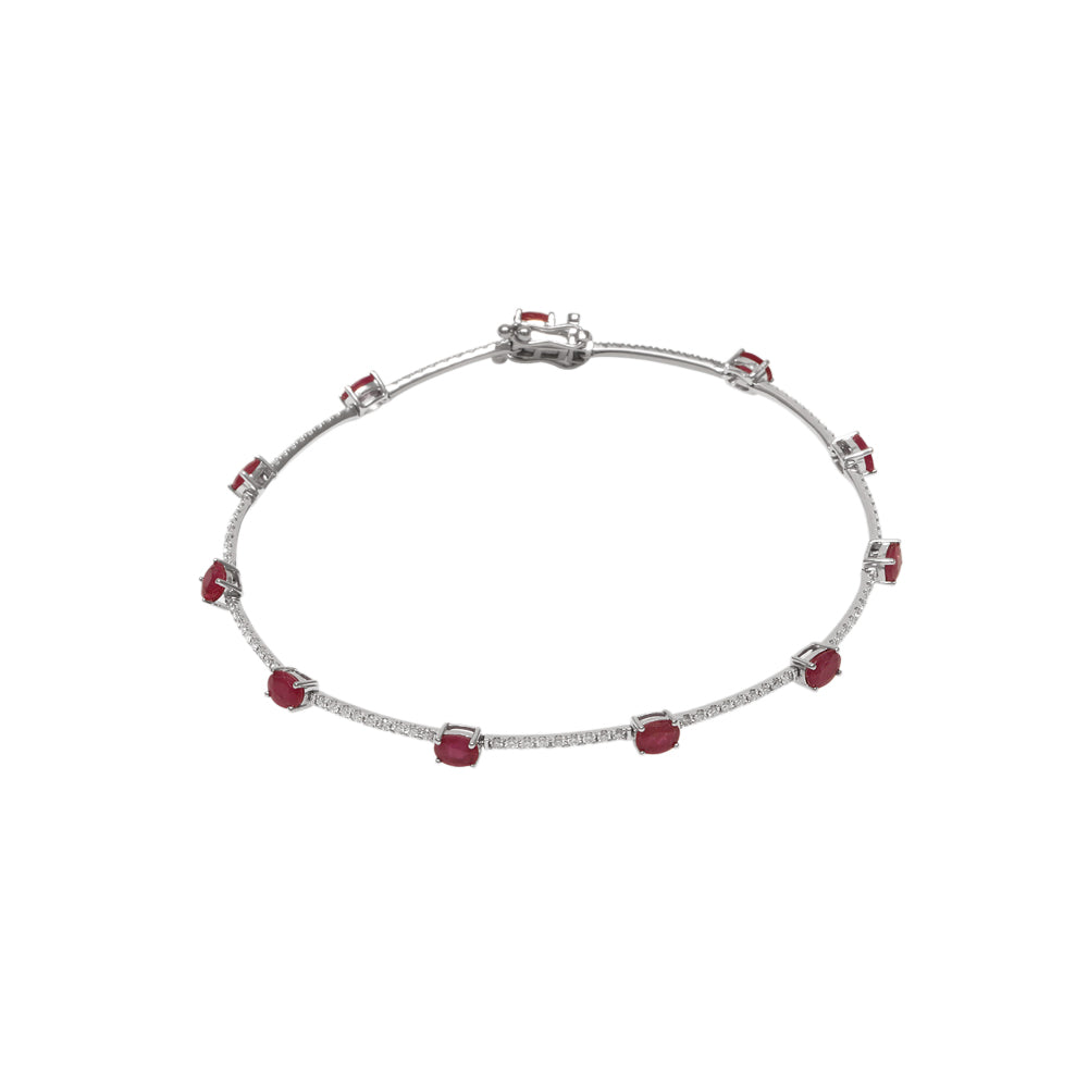 Brazalete con rubí y diamantes