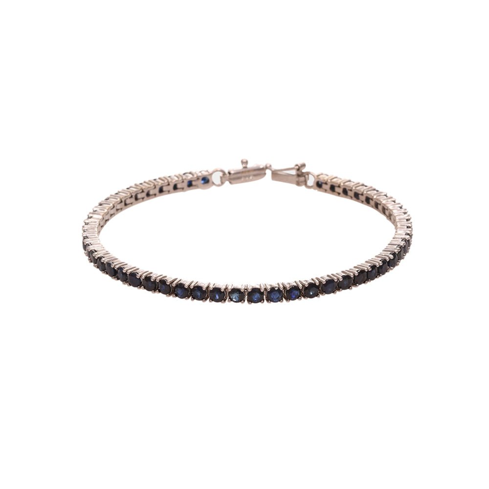 Brazalete estilo tennis con zafiro azul
