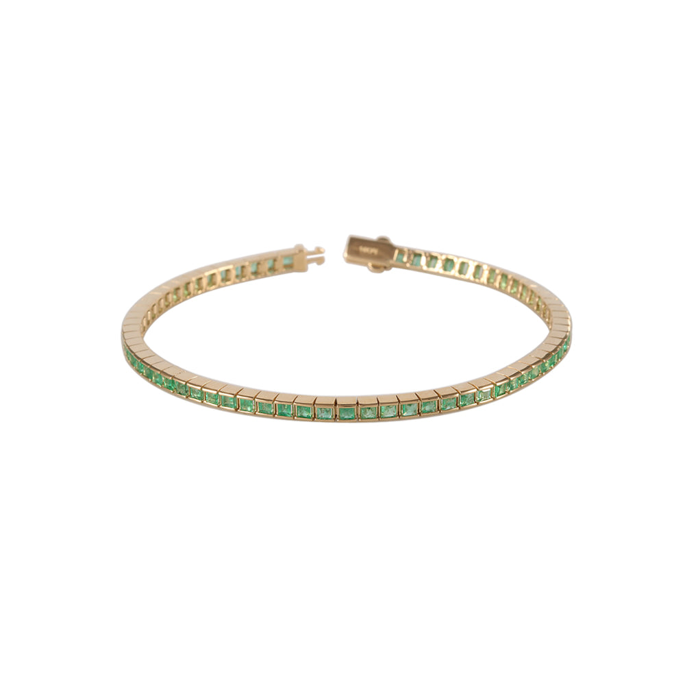 Brazalete estilo tennis con esmeralda princess