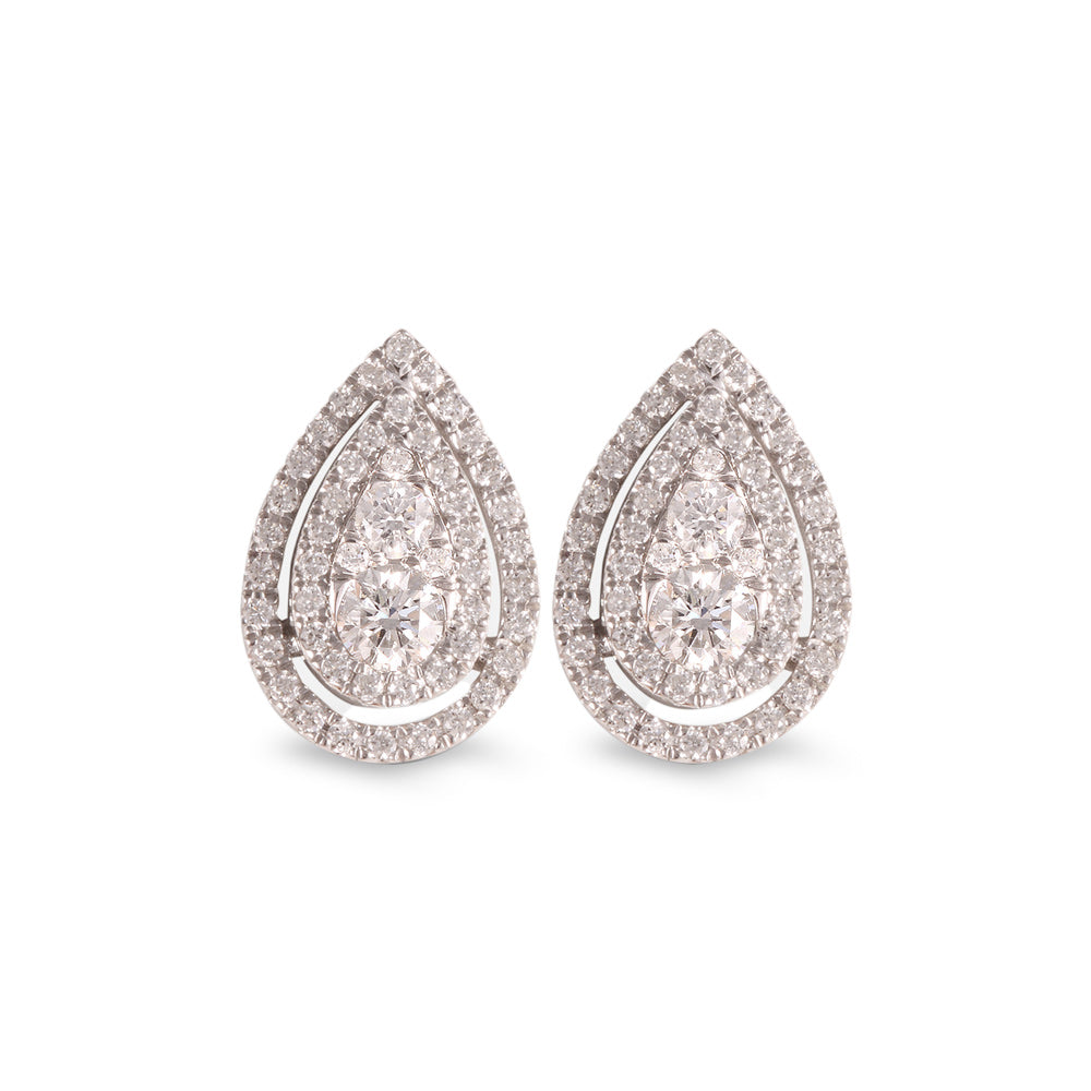 Aretes diseño gota con diamantes