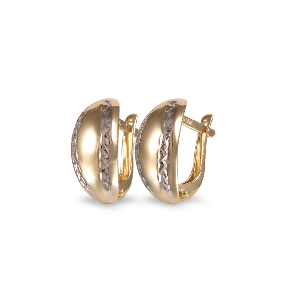 Aretes cortos con destellos combinados