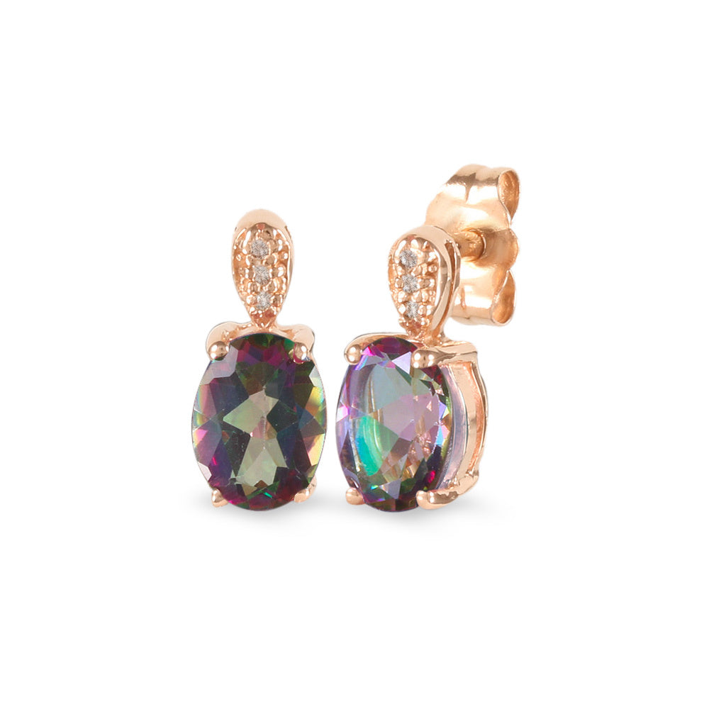 Aretes con topacio místico y diamantes