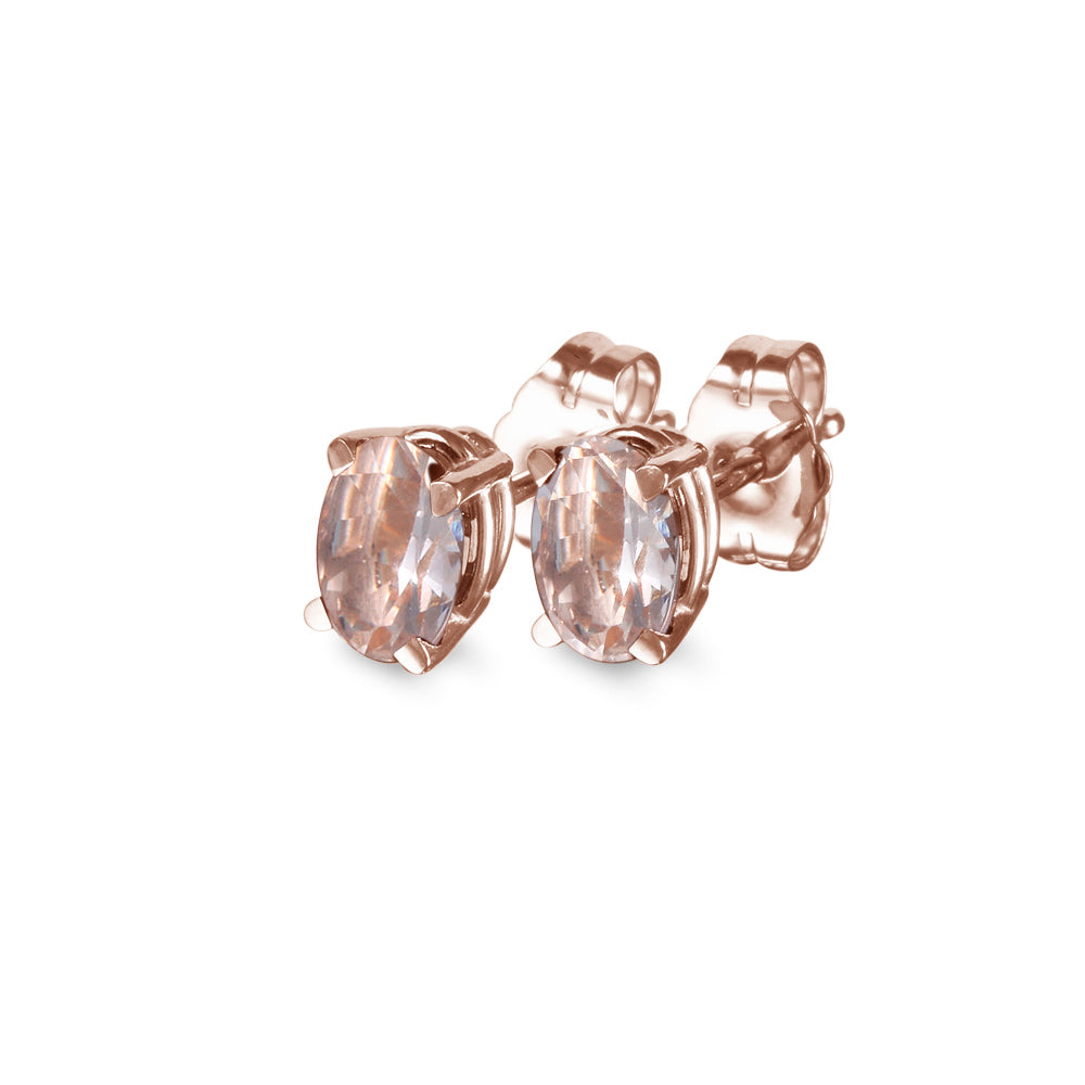 Aretes con morganita oval