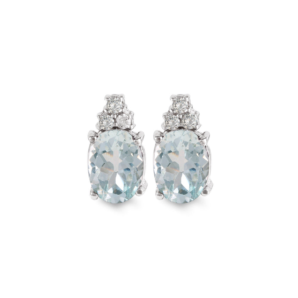 Aretes con aguamarina y diamantes