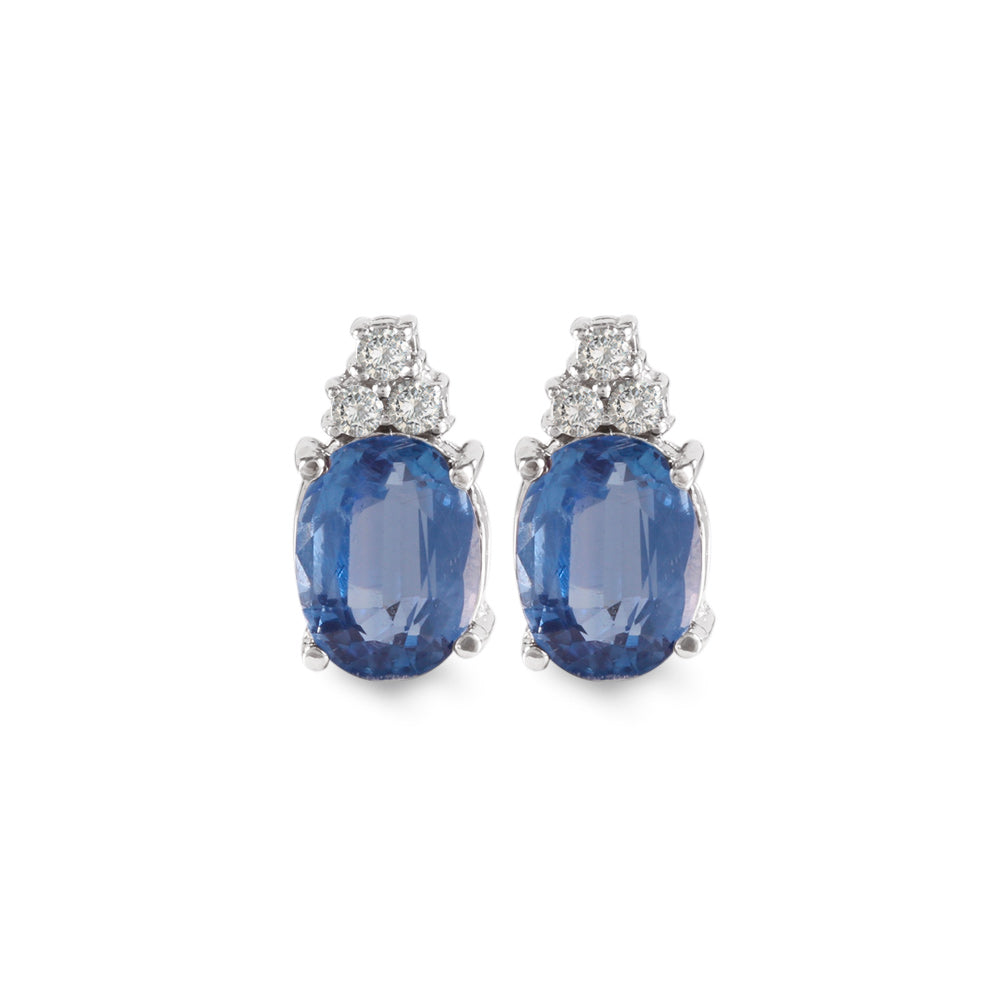 Aretes con cianita y diamantes