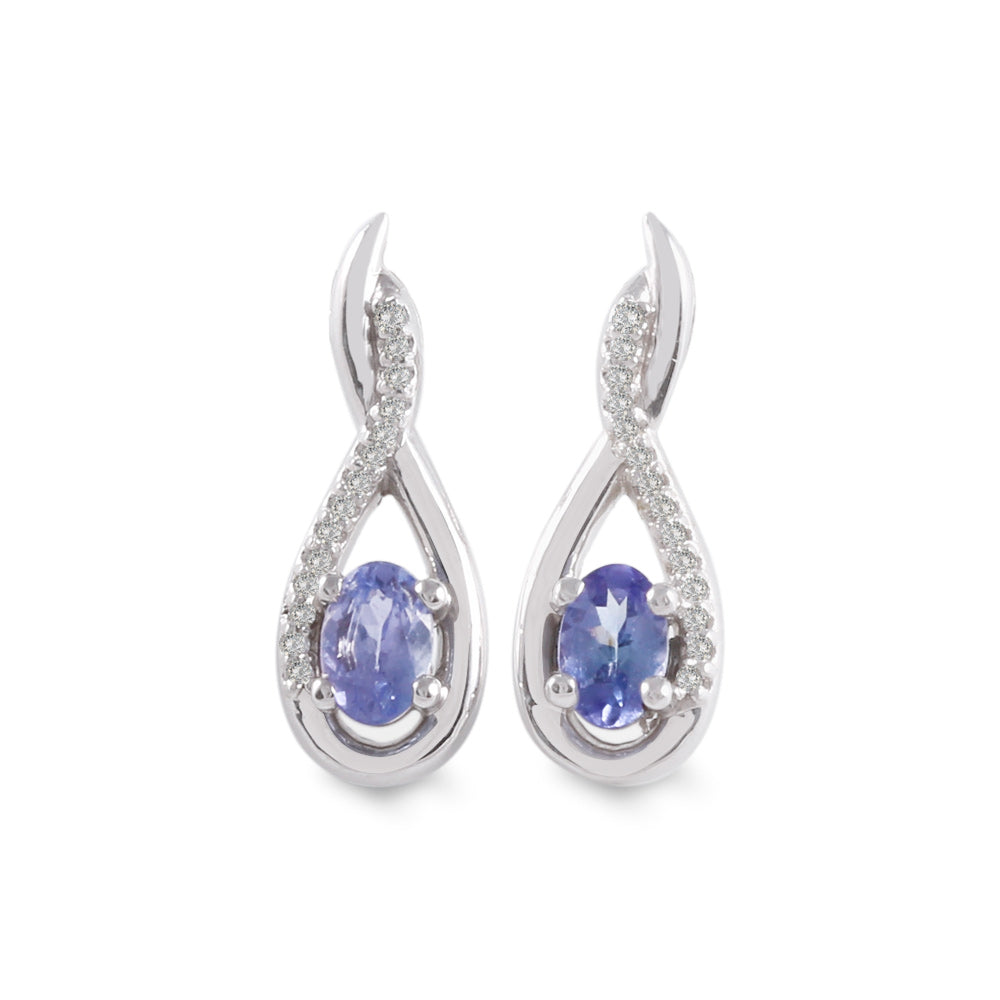 Aretes con tanzanita y diamantes