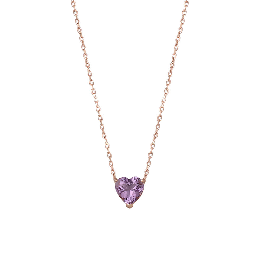 Gargantilla con corazón de amatista