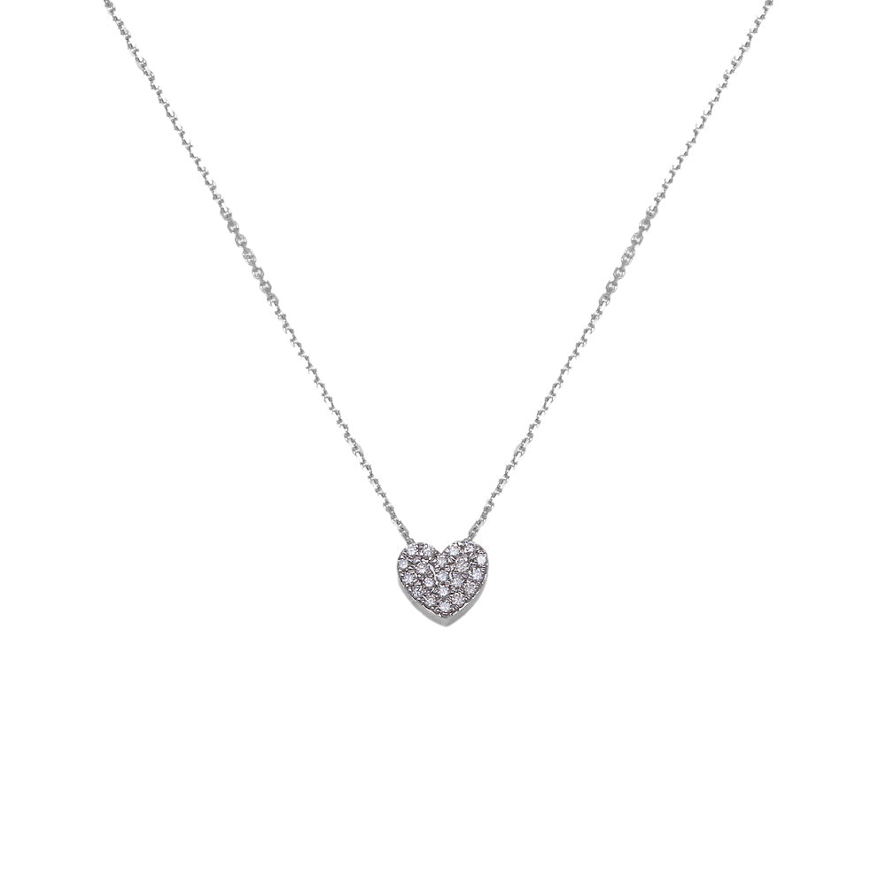 Cadena con dije corazón con diamante 0.11 ct