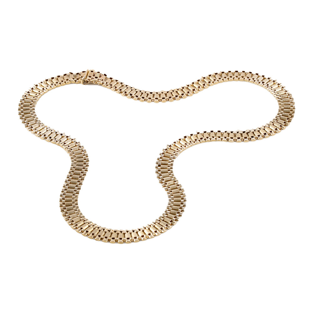 Gargantilla de eslabones planos y distintivos 45 cm