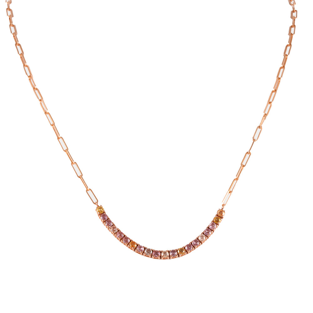 Gargantilla con gemas multicolor y cadena clip