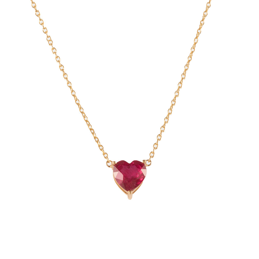 Gargantilla con dije de corazón de rubí