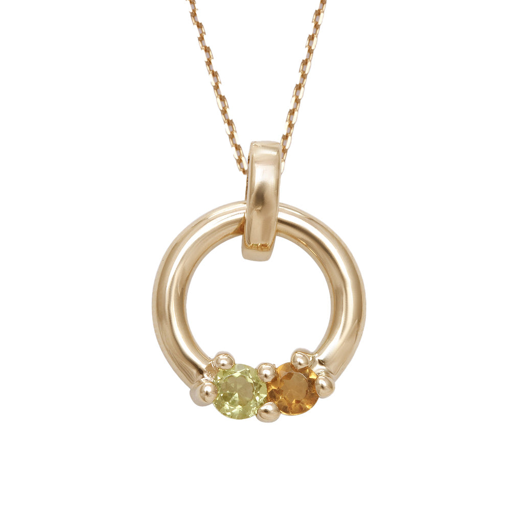 Cadena y dije Círculo de la Vida con 2 gemas