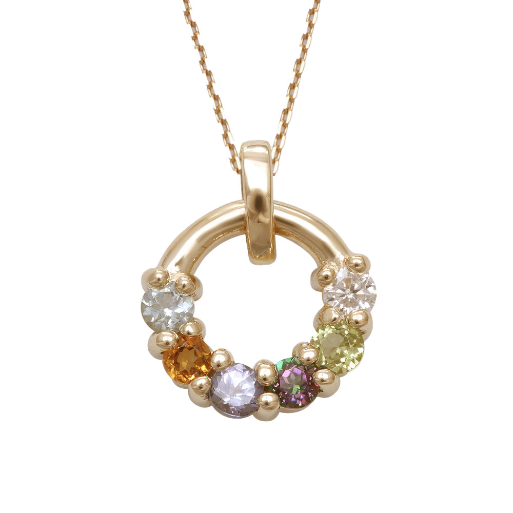 Cadena y dije Círculo de la Vida con 6 gemas