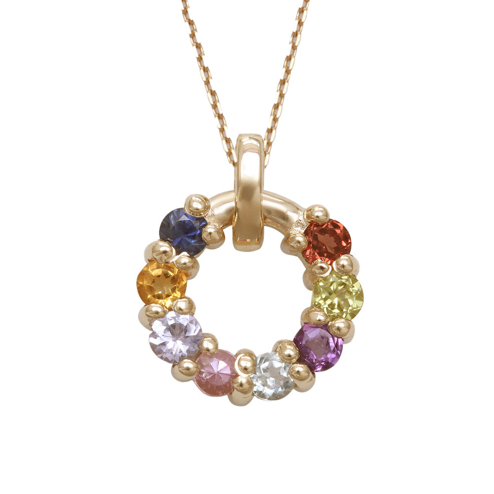 Cadena y dije Círculo de la Vida con 8 gemas