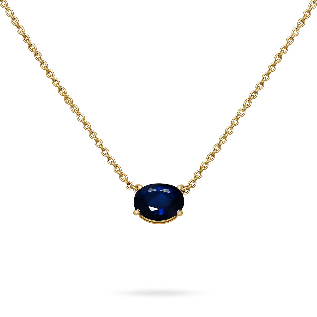 Gargantilla con zafiro oval