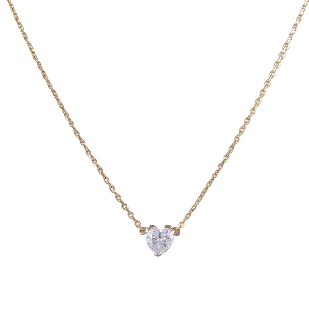 Cadena con dije con circonia de corazón