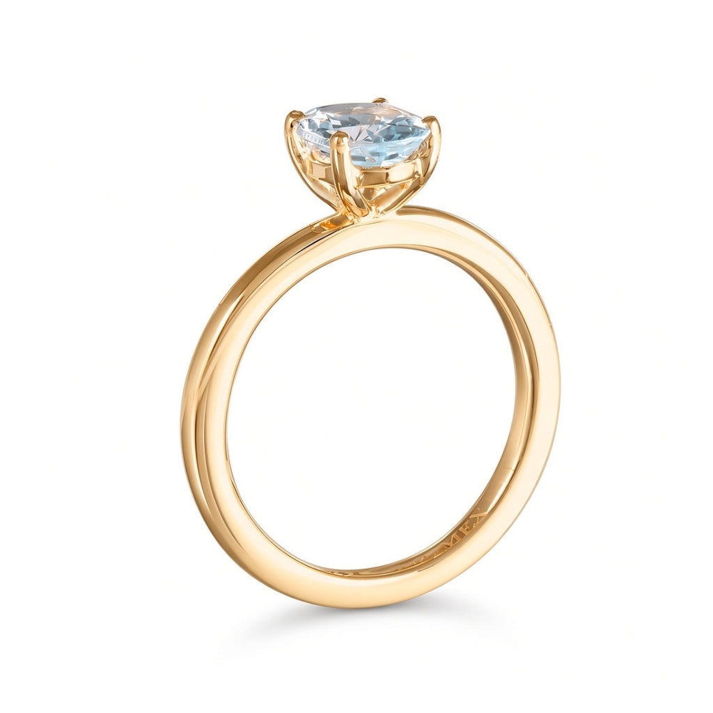 Anillo solitario con aguamarina