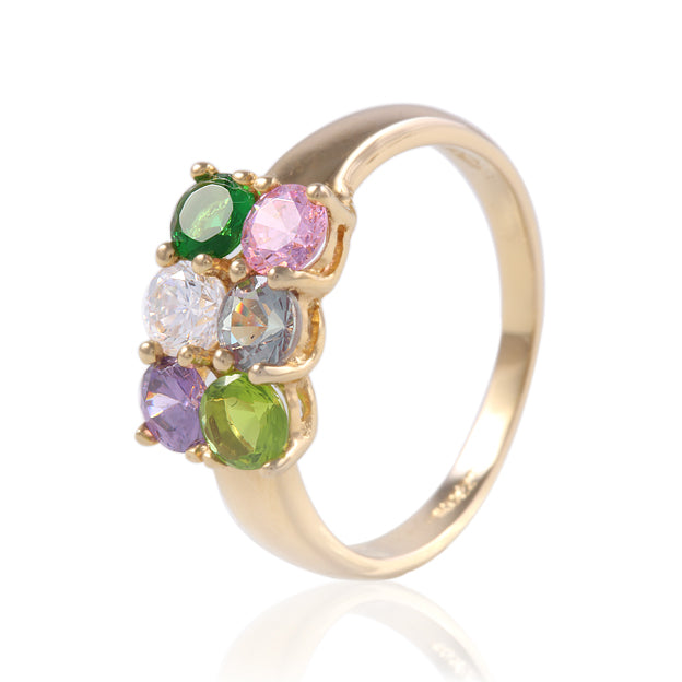 Anillo doble hilera con circonia multicolor