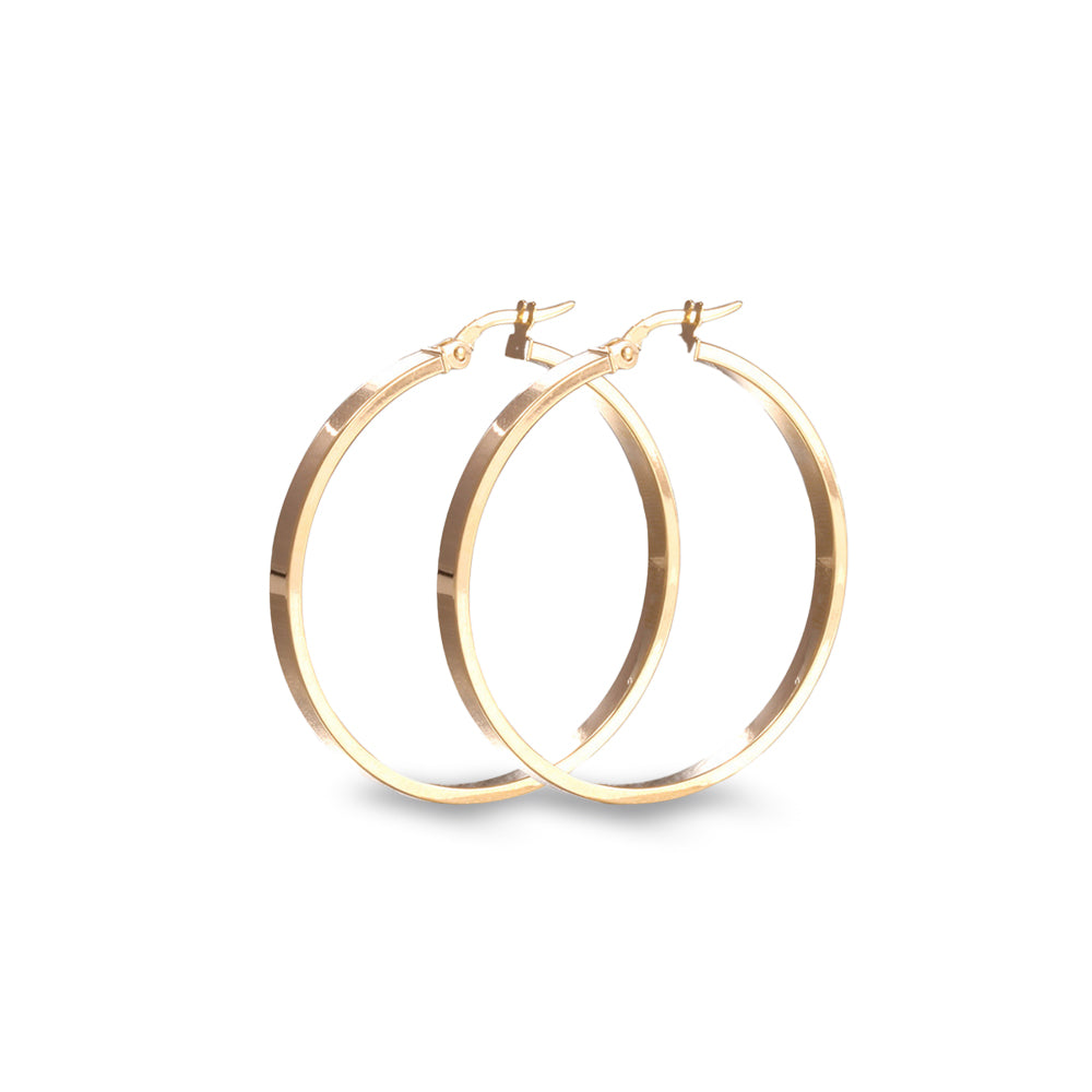 Arracadas redondas de tubo lisas estilo clásico