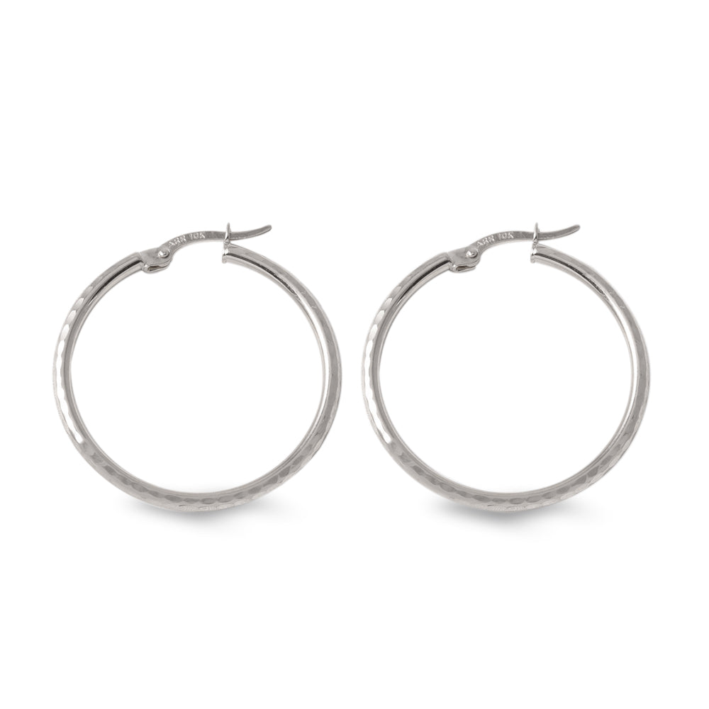 Arracadas redondas de tubo con acabado martillado