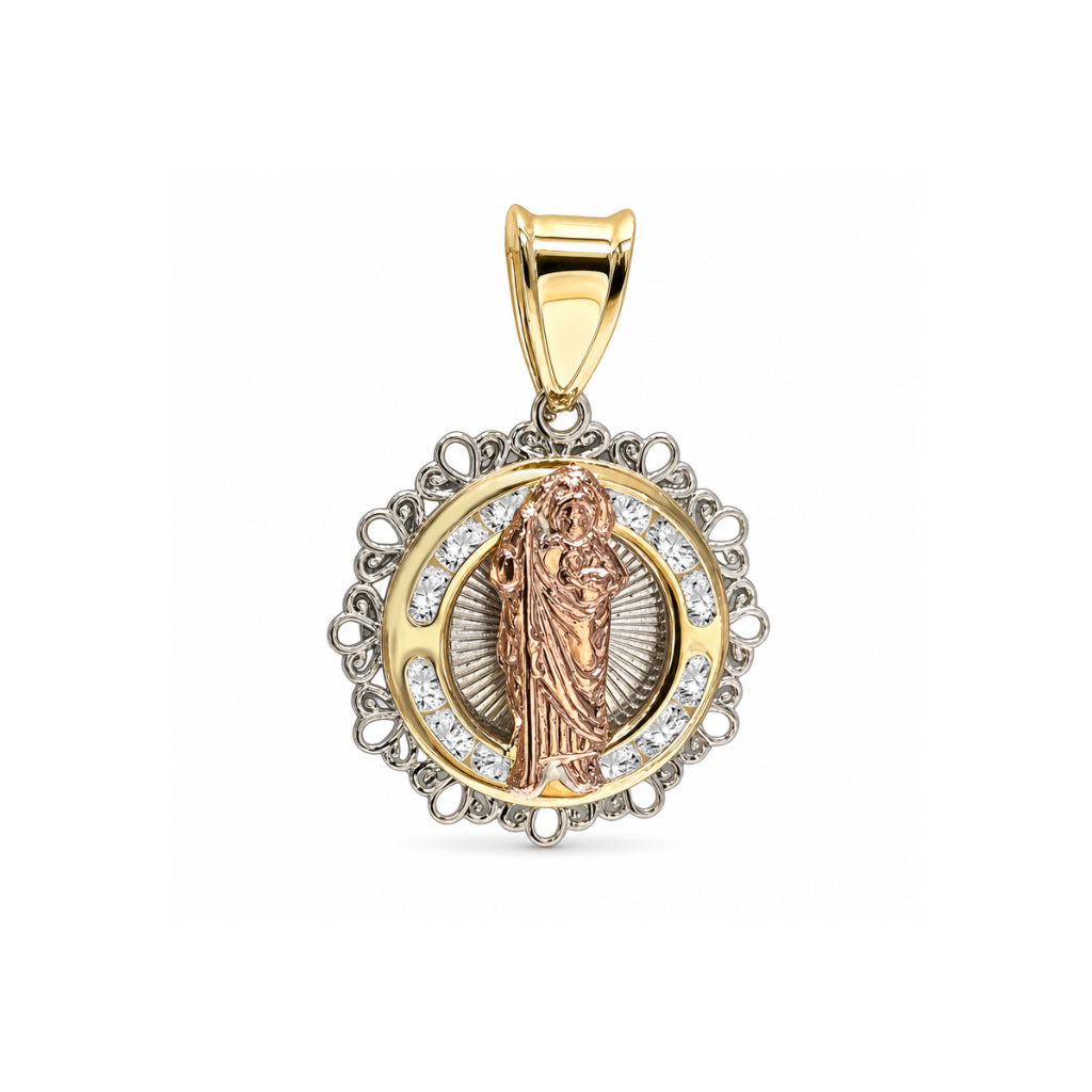 Medalla oro florentino redonda San Judas Tadeo