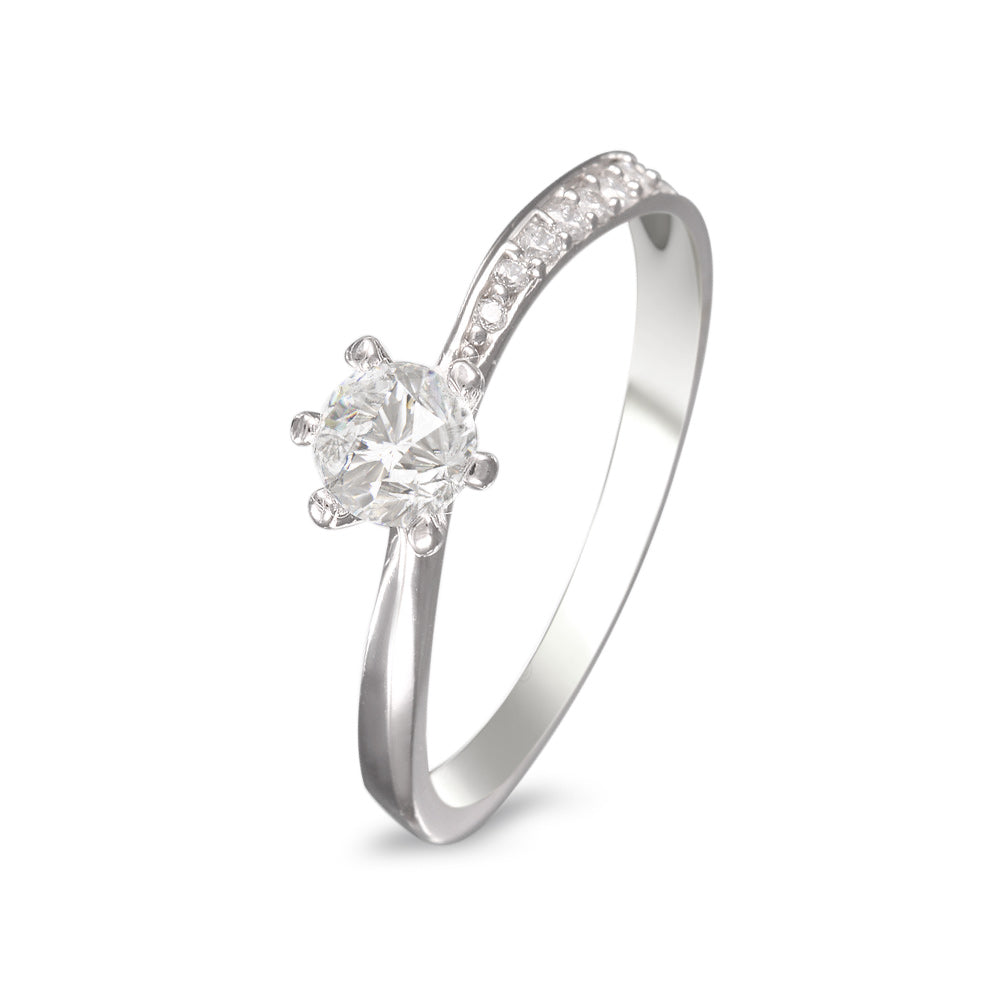 Anillo estilo con laterales con circonia