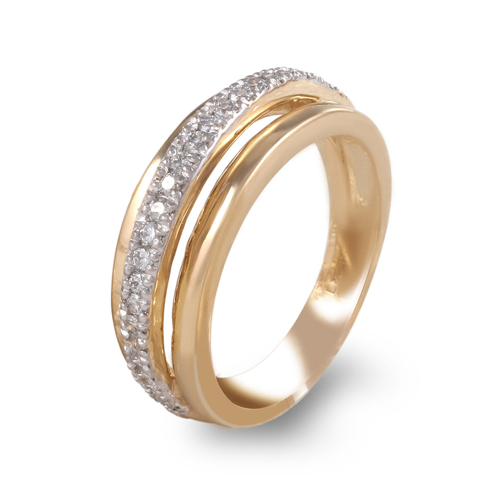 Juego de anillo y aretes con diamantes