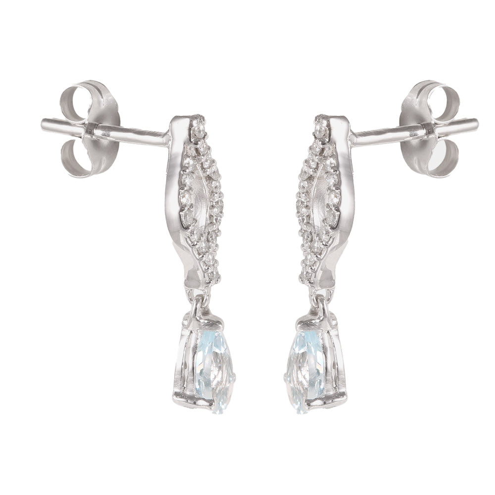 Juego de gargantilla y aretes con aguamarina y diamantes