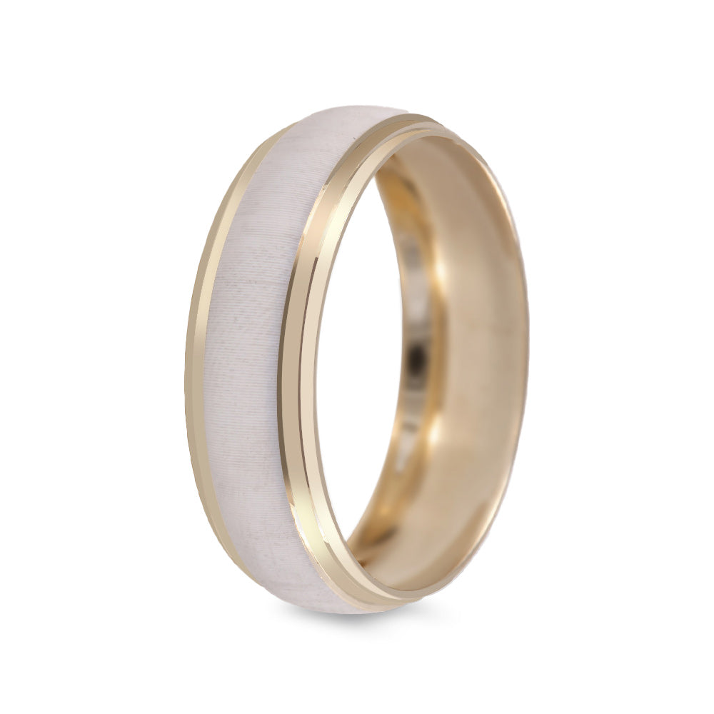 Argolla de matrimonio diseño combinado ancho 6 mm