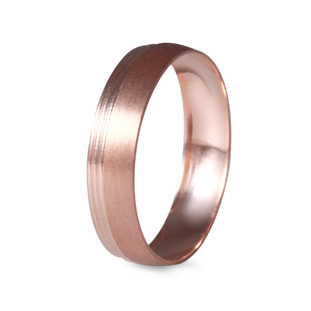 Argolla de matrimonio ligera diseño cepillada con 3 líneas