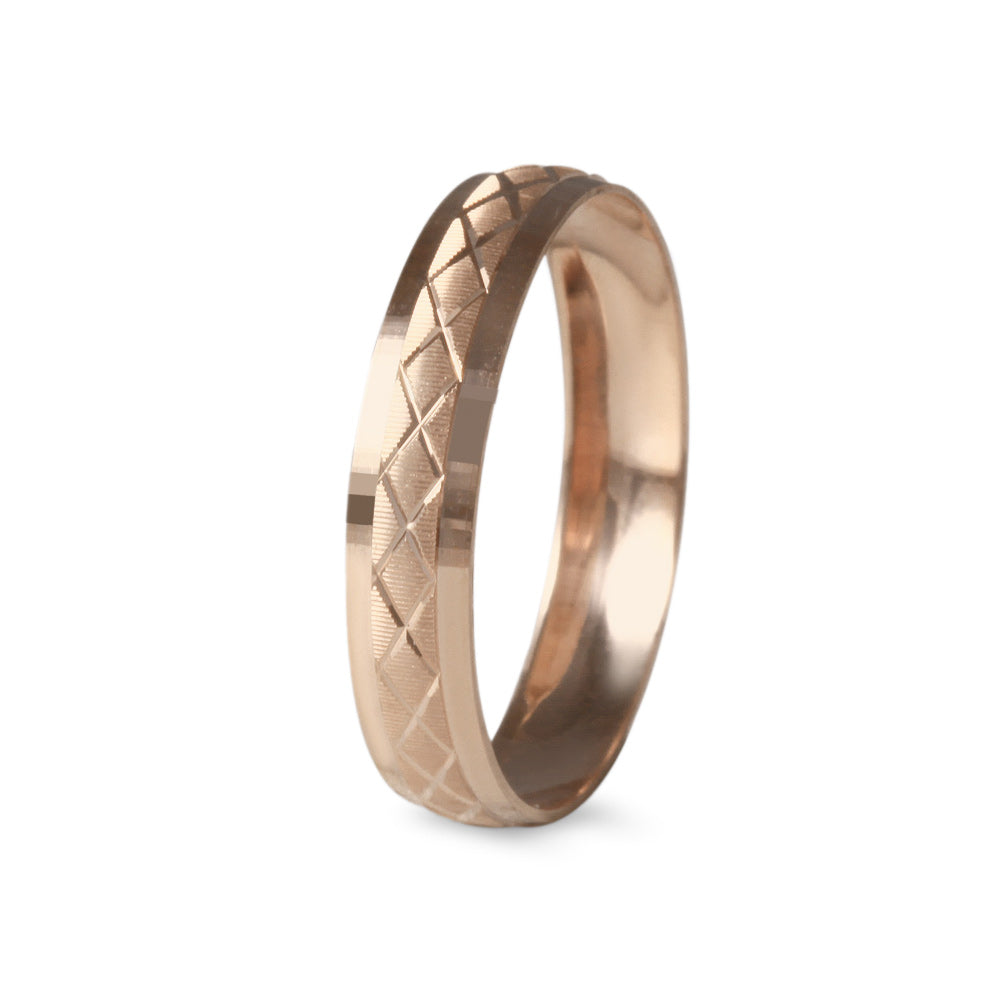 Argolla de matrimonio ligera diseño cruces diamantadas