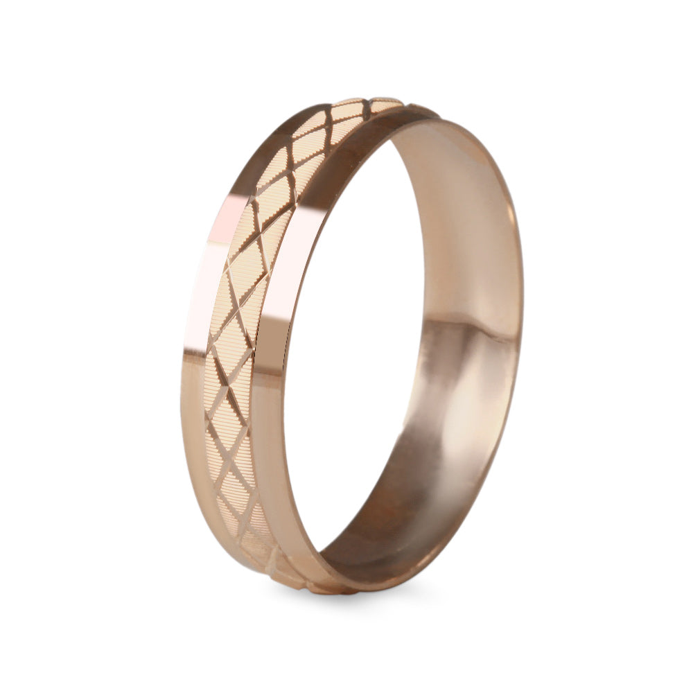 Argolla de matrimonio ligera diseño cruces diamantadas