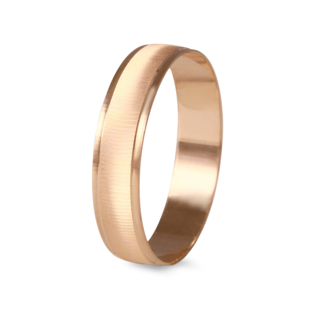 Argolla de matrimonio ligera diseño cepillada con bisel
