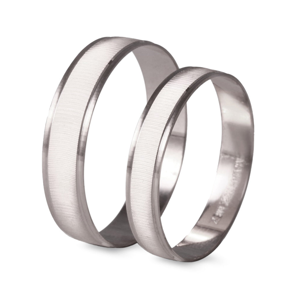 Argolla de matrimonio ligera diseño cepillada con bisel