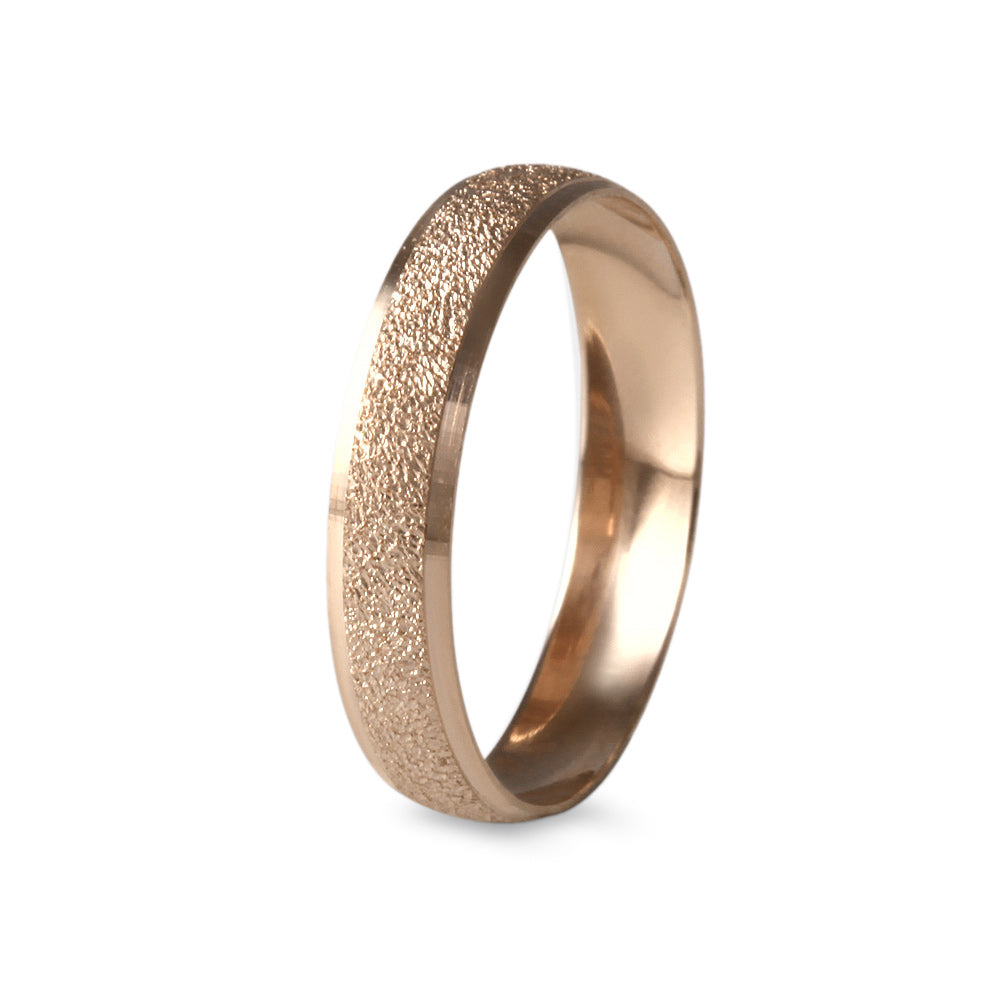 Argolla de matrimonio ligera diseño escarchado