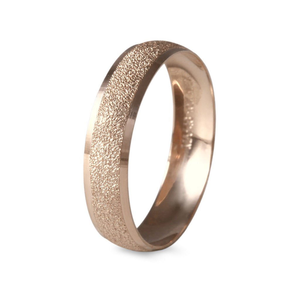 Argolla de matrimonio ligera diseño escarchado