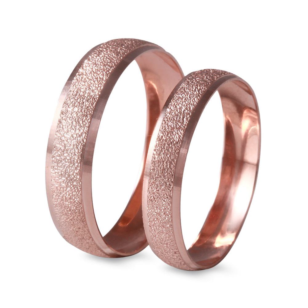 Argolla de matrimonio ligera diseño escarchado