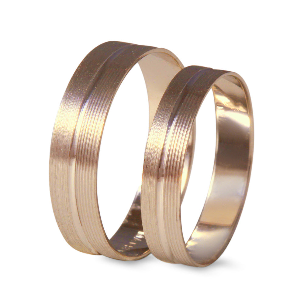 Argolla de matrimonio ligera diseño plana con línea