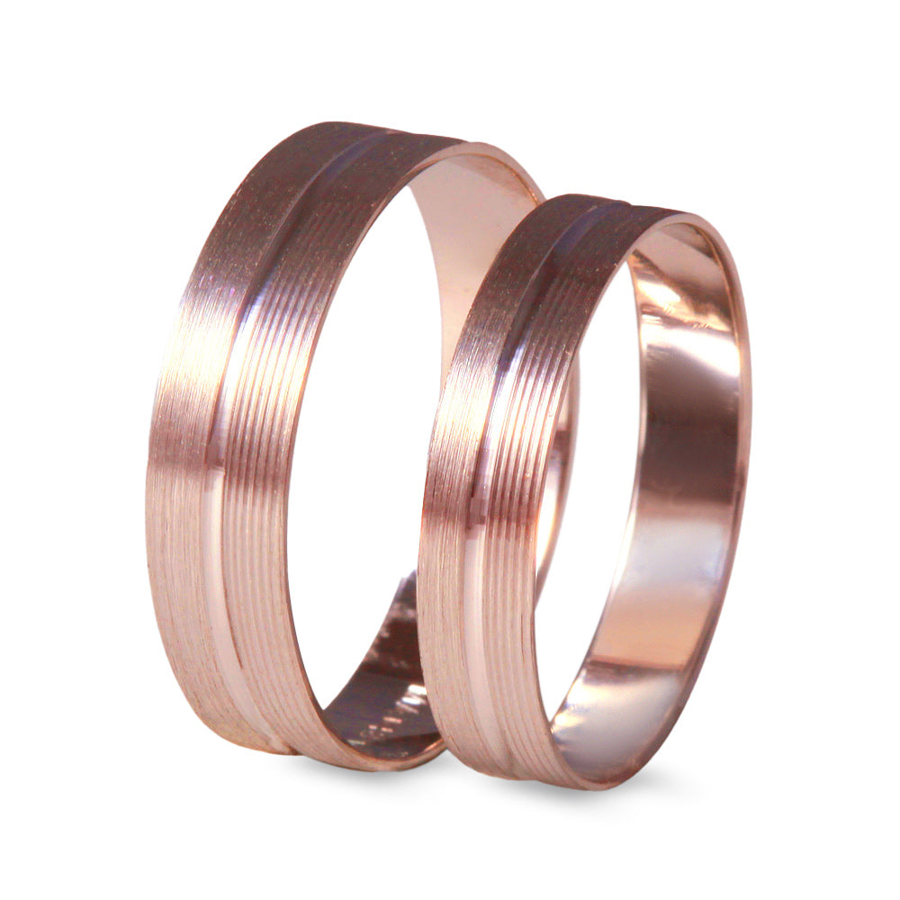 Argolla de matrimonio ligera diseño plana con línea